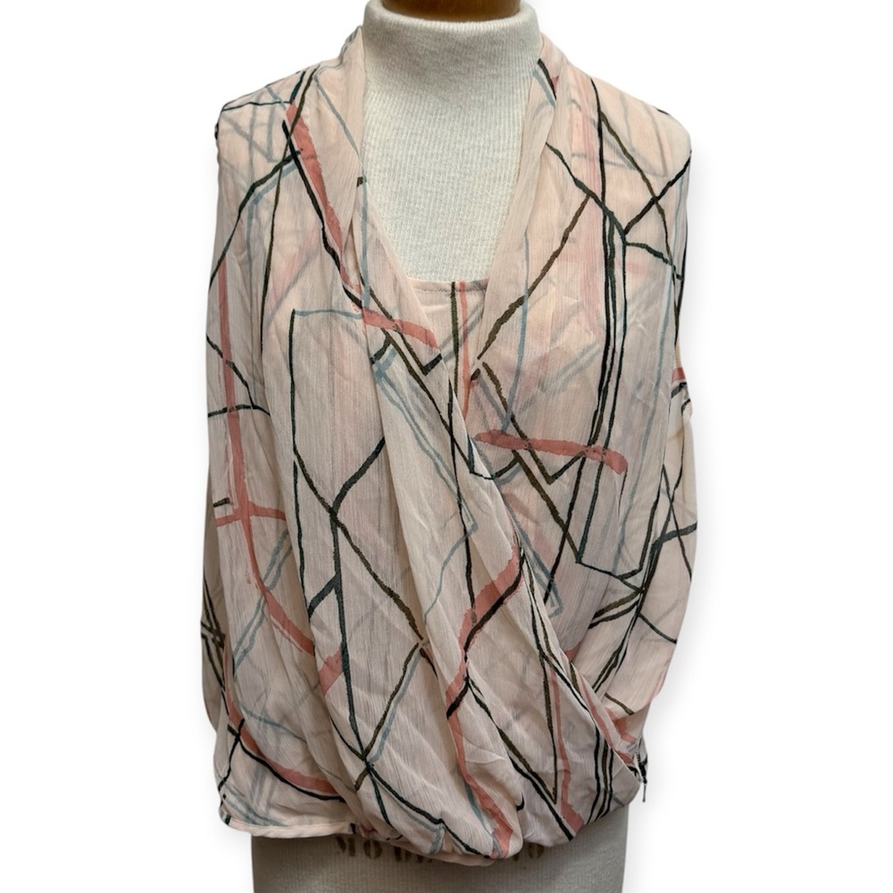Banana‎ Republic Drape Surplice Geometric Print Blouse